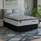 Cama Box Viúva + Colchão Comfort Class Pillow Top 128x188 Branco/suede Preto Cama Box Viúva + Colchão Comfort Class Pillow Top 128x188 Branco/suede Preto