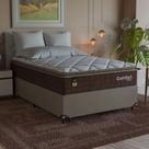 Cama Box Viúva + Colchão Comfort Class Pillow Top 128x188 Marrom/suede Bege