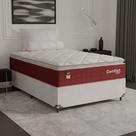 Cama Box Viúva + Colchão Comfort Class Pillow Top 128x188 Vinho/suede Branco Cama Box Viúva + Colchão Comfort Class Pillow Top 128x188 Vinho/suede Branco