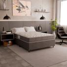 Cama Box Viúva + Colchão D33 One Face - 56x128x188cm - Suede Cinza