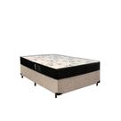 Cama Box Viúva Colchão Espuma D28 Bambo Branco Ducci + Box Suede Bege (54x128x188)