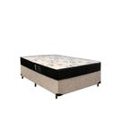 Cama Box Viúva Colchão Espuma D33 Bambo Branco Ducci + Box Suede Bege (54x128x188)