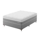 Cama Box Viúva com Colchão Sublime Espuma Viscoelástica (32x128x188) Cinza e Branco