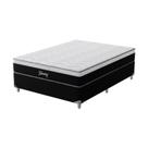Cama Box Viúva Molas Ensacadas Gemini 128x188x68 Montreal Branco/Preto Cama Box Viúva Molas Ensacadas Gemini 128x188x68 Montreal Branco/Preto
