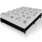 Cama Box Viúva Preta Colchão Castelar Espuma D33 Bordado 128x188x54cm
