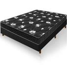 Cama Box Viúva Preta Colchão Castelar Espuma D33 Bordado 128x188x57cm Cama Box Viúva Preta Colchão Castelar Espuma D33 Bordado 128x188x57cm