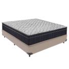Cama Box Viúvo Bege + Colchão Airtech D45 D45 Ortobom