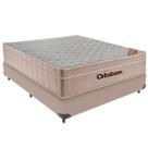 Cama Box Viúvo Bege + Colchão Airtech Molas Ensacadas Ortobom