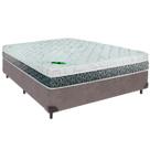 Cama Box Viúvo e Colchão Aspen 24cm Molas Ensacadas Luckspuma Cinza