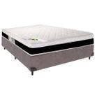 Cama Box Viúvo e Colchão Roma Molas Ensacadas Luckspuma Cinza