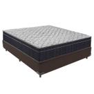 Cama Box Viúvo Marrom + Colchão Airtech D45 D45 Ortobom