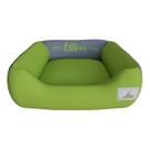 Cama Cachorro e Gato Love Verde e Cinza Aveludado 60x60 - Novadecora