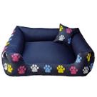 cama cachorros médios cama pet 60x60cm+almofadinha azul marinho