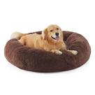 Cama calmante para cães Bedsure XL 114 cm, café redondo lavável