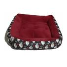 Cama Caminha Cão Cães Gato Grande 70cm x 70cm Cachorro Cama Pet Acolchoada Vermelho