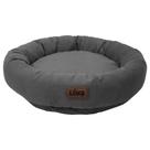 Cama caminha pet redonda veludo enchimento fibra siliconada cachorro e gato redonda veludo Cor:CinzaTamanho:M