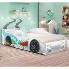 Cama Carro Kaboom Stylo Branco Solteiro