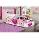 Cama Carruagem Infantil/Solteiro em MDF/MDP Branco/Rosa Cama Carruagem Infantil/Solteiro em MDF/MDP Branco/Rosa