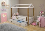 Cama Casa Eliz Branca Solteiro e Cama Auxiliar - Divaloto