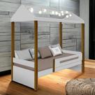 Cama Casa Solteiro Lara Branca com LED