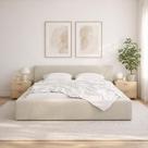 Cama Casal 140cm Siena Estofada Linho Design Sofisticado