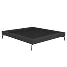 Cama Casal 145cm Pés Metálicos Elisa S05 Linho Preto - Mpozenato