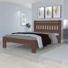 Cama Casal Antares Madeira Maciça Angelim Pedra/Tauari Escura