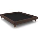 Cama Casal Base Box Pés De Madeira 156cm Otto P05 Veludo Marrom - Lyam Decor