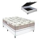 Cama Casal Box Baú Branco Colchão Nápoles Turn Free Espuma D33