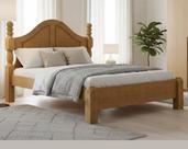 Cama Casal Clássica 140cm 100% Madeira Maciça Linha Ouro Marrom/Freijó