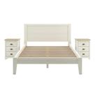 Cama Casal com 2 Mesas de Cabeceira Topazio 3 Gavetas Taeda 149cm Branco Freijo Milani Movelaria