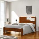 Cama Casal com Aplique Espelho Luiza Cinamomo e Off