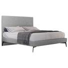 Cama Casal com Cabeceira 145cm Pés Metálicos Elisa S05 Linho Cinza - Mpozenato