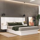 Cama Casal com Cabeceira e 2 Mesa de Cabeceira 2 Gaveta 8292