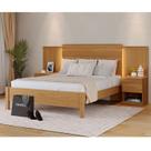 Cama Casal com Cabeceira e 2 Mesas de Cabeceira 100% MDF Granada Marrom/Freijó Cama Casal com Cabeceira e 2 Mesas de Cabeceira 100% MDF Granada Marrom/Freijó