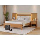Cama Casal com Cabeceira e 2 Mesas de Cabeceira 100% MDF Granada Cama Casal com Cabeceira e 2 Mesas de Cabeceira 100% MDF Granada