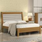 Cama Casal com Detalhe Ripado - Esmeralda Queen-Cinamomo/Off White - Móveis D'Doro Cama Casal com Detalhe Ripado - Esmeralda Queen-Cinamomo/Off White - Móveis D'Doro