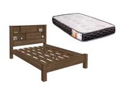Cama Casal Com Nichos E Portas Veneza 100% Mdf + Colchão Casal 1,38x1,88 Mocaccino