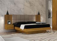 Cama Casal com Painel Estofado - Braga - Leifer Móveis