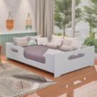 Cama Casal Com Proteção Lateral MDF Segura Espaçosa Estilo Montessori
