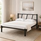 Cama Casal de Ferro Bruna 100% Aço Industrial Quarto - Preto