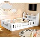 Cama Casal Design Montessoriana Helo com Nicho Branca + Luminária Led - Divaloto Móveis