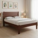 Cama Casal Em Madeira Maciça De Reflorestamento Com Estrado Reforçado Anti-Ruído Rústica -