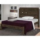 Cama Casal Extensível Livia 100% Mdf E Estrado 100% Madeira Carmolar Nogal