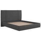Cama Casal Flutuante Com Cabeceira 140cm Astra S04 Linho Preto - Lyam Decor