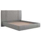 Cama Casal Flutuante Com Cabeceira 140cm Astra W01 Linho Cinza Escuro Lyam Decor