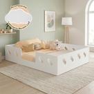 Cama Casal Helena para Quarto + Luminária Nuvem Led Parede Luz Noturna para Decor Luxo - Branco
