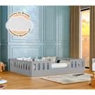Cama Casal Helo com Cercado e Luminária para Quarto Infantil com Design Funcional Seguro - Cinza