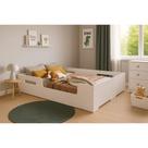 Cama Casal Infantil Montessoriana Branco Proteção Lateral Cama Casal Infantil Montessoriana Branco Proteção Lateral