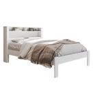 Cama Casal Invicta com Guarda Roupa Fit 6 Portas Com Pés Branco Brilho - Santos Andirá